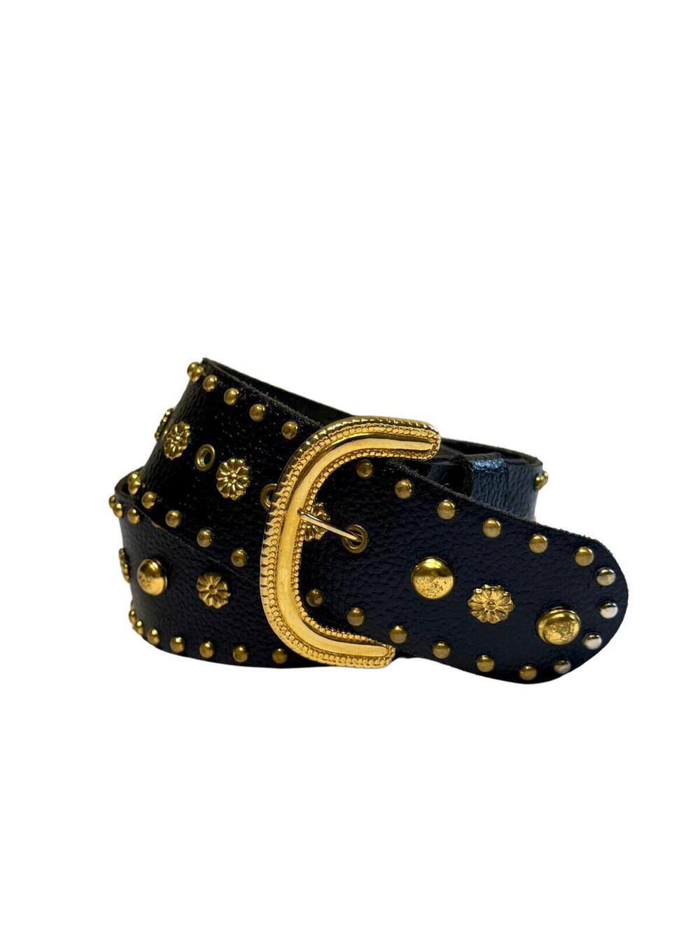 y2k black studded belt ★ western glam rockstar energy
